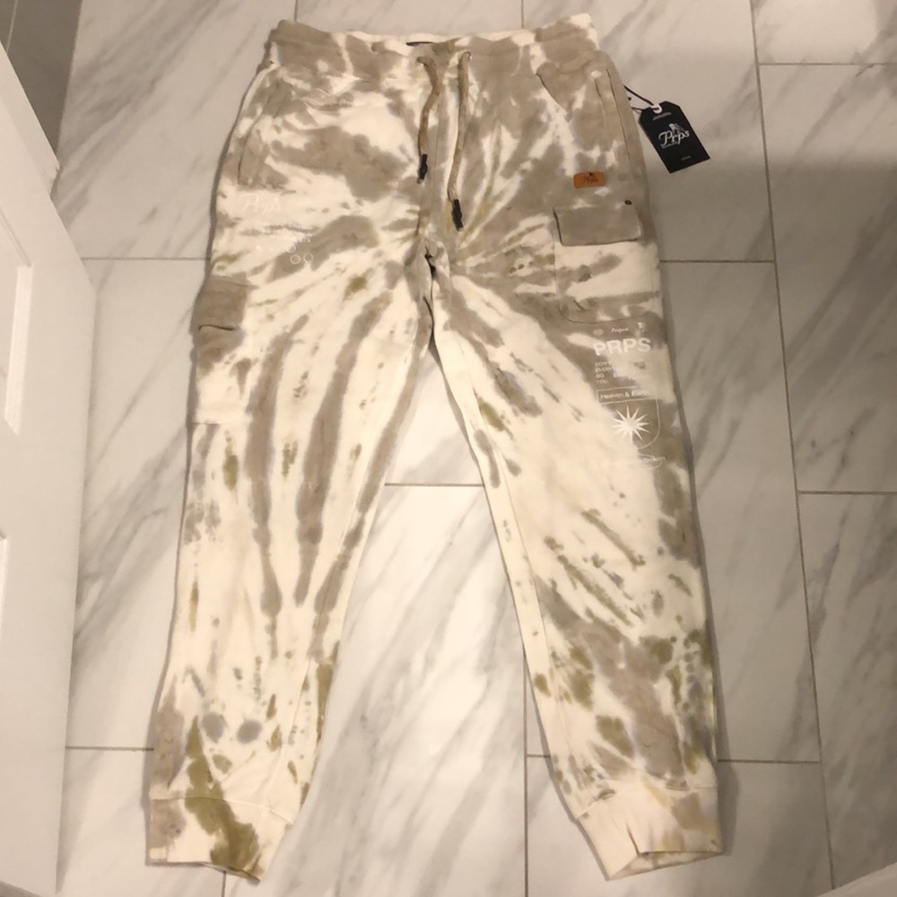 Men’s PRPS Tie Dye Cargo Jogger Sweatpants